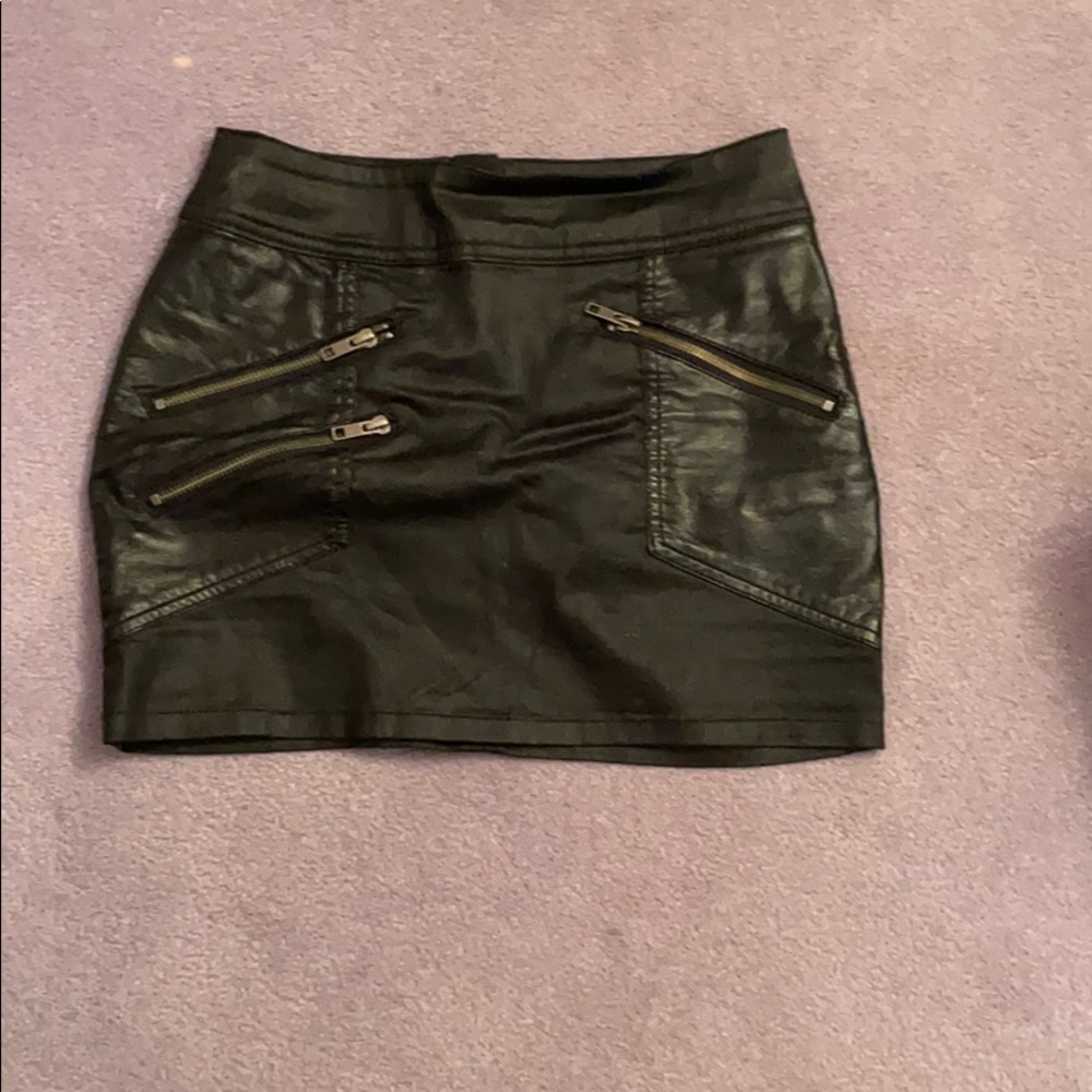 Divided black size 4 pleather mini skirt